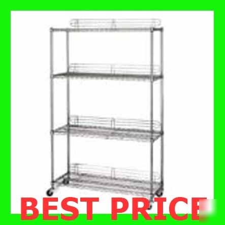 Commercial steel shelving chrome metro shelf cart nsf