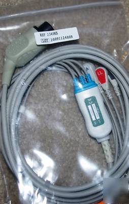 Datascope welch allyn ge 6 pin 3 lead ecg cable propaq