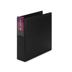 Durable slant-ring binder with label holder on spine, 2