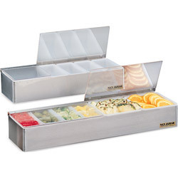 Bar cocktail garnish station - 6 compartments - holder