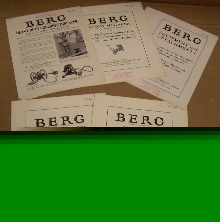 Berg 1926 concrete surfacing sales brochures lot