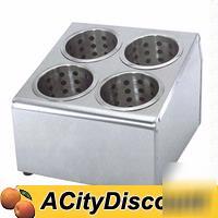 4EA update 4 hole, cylinder flatware holder smallwares
