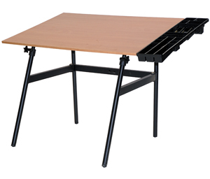 Berkeley art table + side tray 30X42 black cherry top