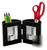 Deflecto pencil cup w/ photo frame black |35004
