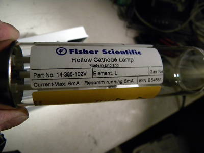 Fisherbrand hollow cathode lamp 14-386-102V lithium