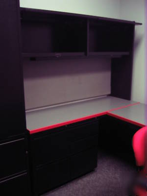 Herman miller office unit desk, chair, and credenza