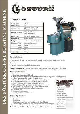 New 5 kilo/11LB ozturk commercial coffee roaster brand 