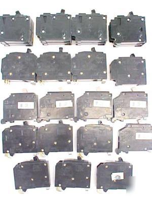 19 circuit breakers 15-100 amp siemens, square d cutler
