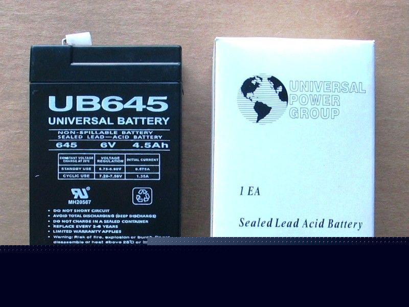 6V 4.5AMP sla sealed lead acid, agm,universal battery