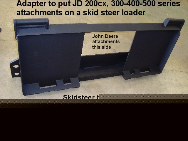Adapter put jd 200CX_300_400_500 attachment 2 skidsteer