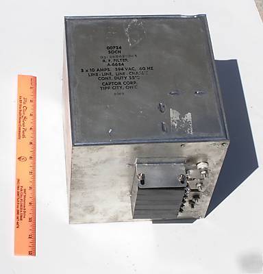Captor r. f. filter, line-line 3 x 10 amps 594 vac