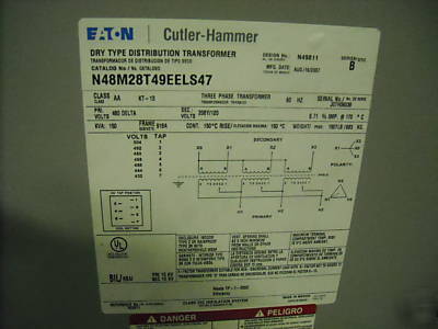 Cutler hammer 150 kva transformer cat# N48M28T49EES47 