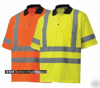 Helly hansen folkestone polo shirt, hi vis - medium 