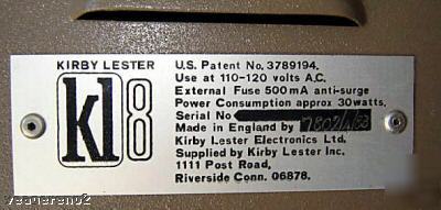 Kirby lester kl-8 count machine - classic all original