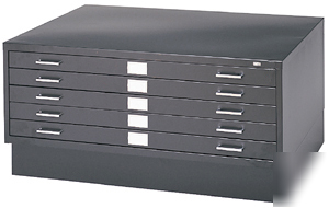 Safco 5 drawer steel flat file & base 26X37 4 colors