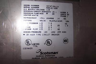 Scotsman touchfree flake ice maker/dispenser works 