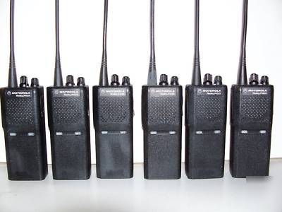 Six motorola P1225 uhf 2CH radios w/gang charger