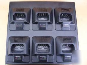 Six motorola P1225 uhf 2CH radios w/gang charger