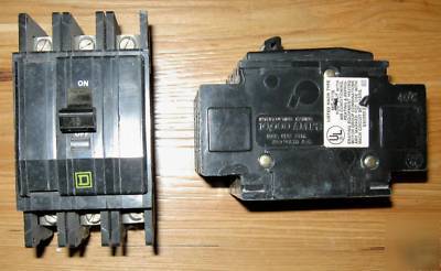 Square d qou 3 pole 15A 15 amp breaker QOU315