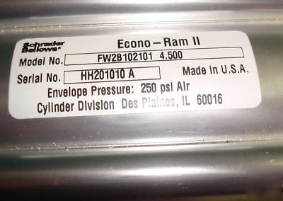 New schrader bellows econo-ram ii pneumatic cylinder, 