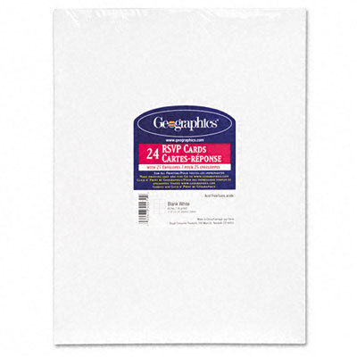 Rsvp cards 65LB six per page 24 cards/25 envelp /pack
