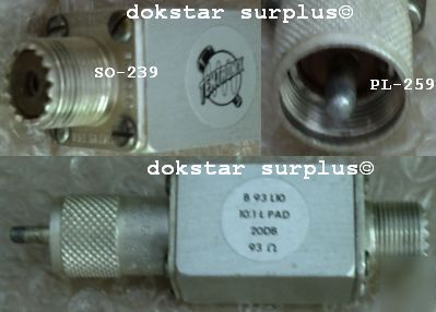Tektronix 10:1 l-pad 93OHM 20DB so-239 pl-259 b 93 L10