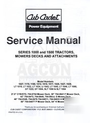 Cub cadet gt 1554, slt 1550 & slt 1554 service manual