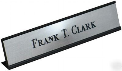 Custom engraved name plate with aluminum holder