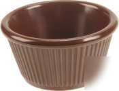Fmp brown ribbed ramekin 3OZ |1 dz| 280-1377 - 280-1377