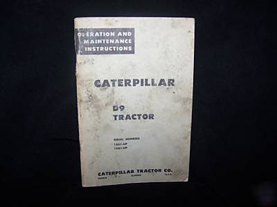 Cat caterpillar maintenance & operation D9 D9D tractor