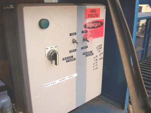 Dual forklift battery charger battery handling systems