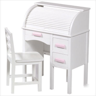 Guidecraft jr. roll-top desk in white