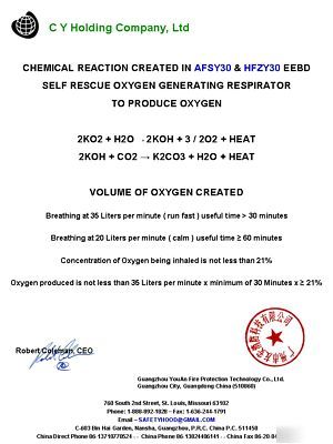 HFZY30 eebd self rescue respirator