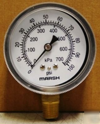 Marsh inst. co. J4648 gen serv gauge 0-100PSI/0-700KPA