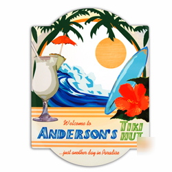 New personalized tiki bar sign laminated wood