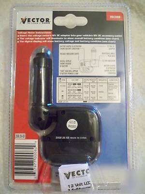 New voltage meter 12 volt lcd--vector-- in package