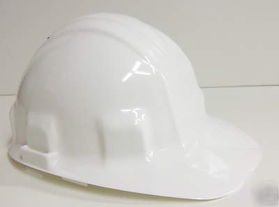 Erb omega ii white 6 pt. ratchet suspension hard hat 