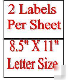 200 half sheet shipping labels 8.5X11 same day shipping