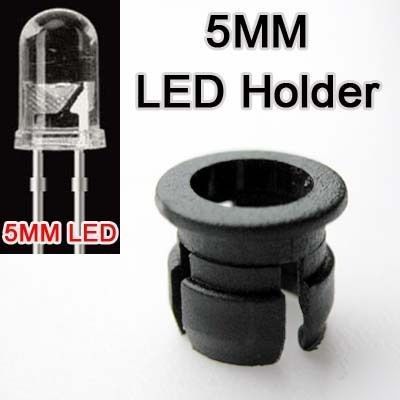 20 pcs black plastic 5MM led holders clip for led light