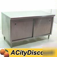Commercial kitchen work table cabinet server station