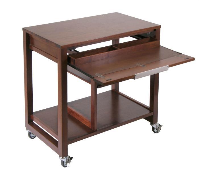 Computer table, laptop desk with pull-out keyboard
