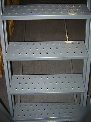 Industrial rolling ladder 14 step mint condition w/lock