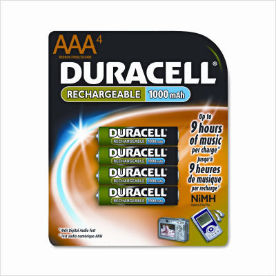 Rechargeable ni-mh batteries, aaa, 4/pack