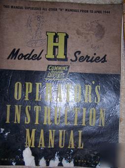 1944 cummins model h diesel engine operator manual p