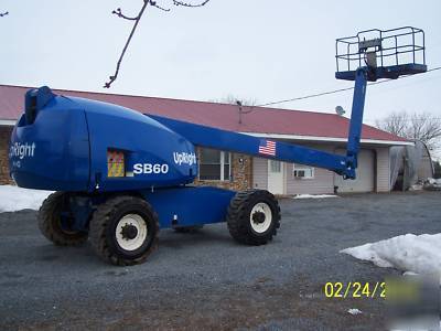 2001 upright SB60 4X4 60 ft. telescopic boom lift jib