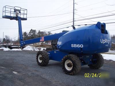 2001 upright SB60 4X4 60 ft. telescopic boom lift jib