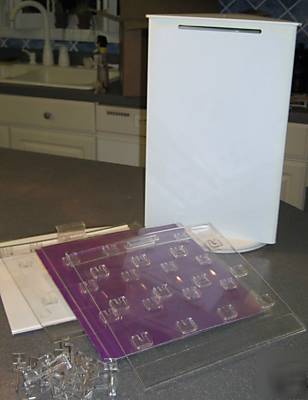 3 sided table top acrylic spinner with backs & hooks