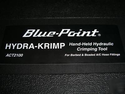 Blue point hydraulic standard a/c hose crimper w/dies