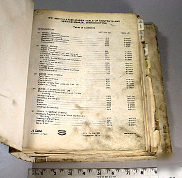 Case service shop manual-model: W11 loader - 1979