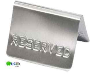 Stylish stainless steel reserved signs x 6